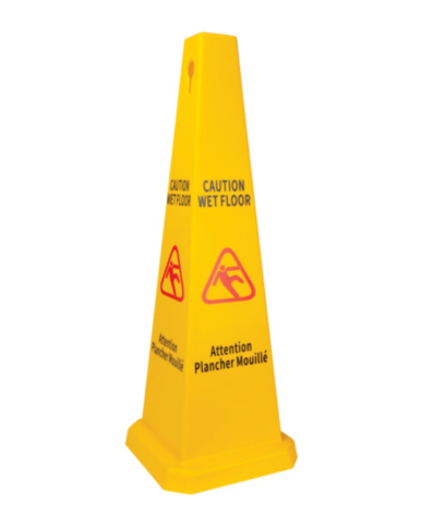 SAA-JQ488 RMP JQ488 Wet Floor Safety Cone, Bilingual with Pictogram