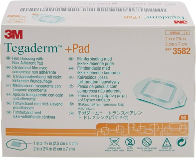 SAD-3003582 300-3582 3M Tegaderm +Pad Film Dressing 2" x 2 3/4" - Box/50