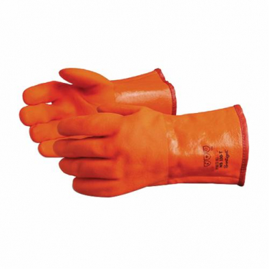SAF-GLNS300B NS300B WINTER PVC GLOVE,ORANGE,FOAM LINED,W/SAFETY CUFF