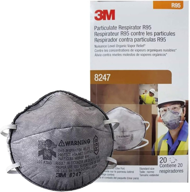SAF-RESP8247 3M #8247 DISPOSABLE RESPIRATOR (20/BOX)