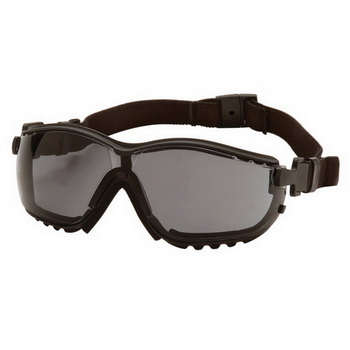 SAF-SGGB1820ST PYRAMEX GB1820ST V2G GOGGLE, BLK FRAME, GRAY ANTI-FOG LENS