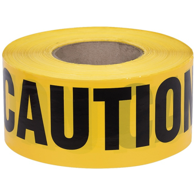 SAF-TCAUTIONPL 387P "CAUTION TAPE"-YELLOW, POLY (1000')