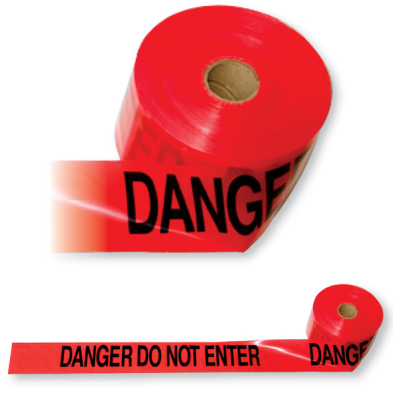 SAF-TDANGERPLA 389P "DANGER TAPE" RED POLY