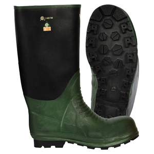 SAG-RBVW8312 BOOTS UNISEX SZ 12 15IN BK/GRN STL RBR