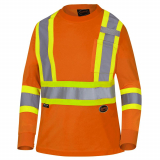  WOMEN'S HI-VIS BIRD'S-EYE LONG-SLEEVED SAFETY SHIRT