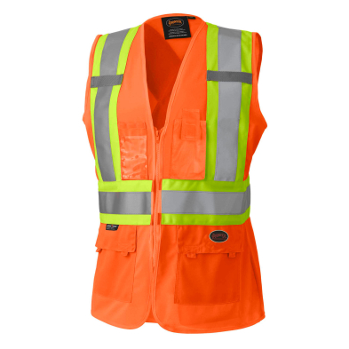 SAH-136/OR/XL 136 PIONEER WOMENS HI VIZ SAFETY VEST ORANGE XL