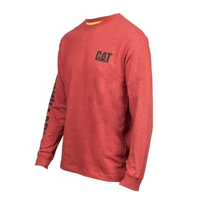 SAH-1510034/BURGUNDY/L 1510034 CAT TRADEMARK BANNER LONG SLEEVE BURGUNDY LARGE