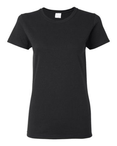 SAH-5000L/BLACK/M 5000L WOMENS GILDAN COTTON TEE BLACK MED