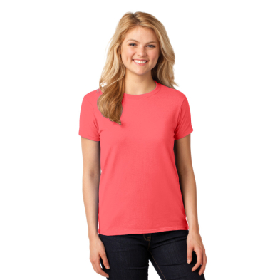 SAH-5000L/CORAL/M 5000L WOMENS GILDAN TEE CORAL MED