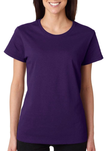 SAH-5000L/PURPLE/S 5000B GILDAN WOMEN COTTON TEE PURPLE SMALL