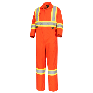 SAH-5514T42T 5514T POLY/COTTON ORANGE COVERALL W/4" REF.TAPE, SIZE 42T