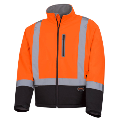 SAH-5679M 5679 SOFT SHELL JACKET, HI-VIZ ORANGE, MEDIUM