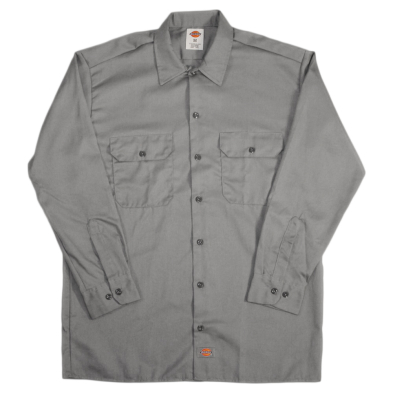 SAH-574/GREY/L 574 MENS DICKIES LONG SLEEVE WORK SHIRT GREY LARGE
