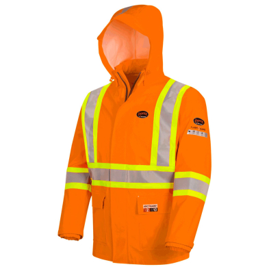 SAH-5880/XL 5880 PIONEER HI VIZ FR ARC RAIN JACKET ORANGE XL
