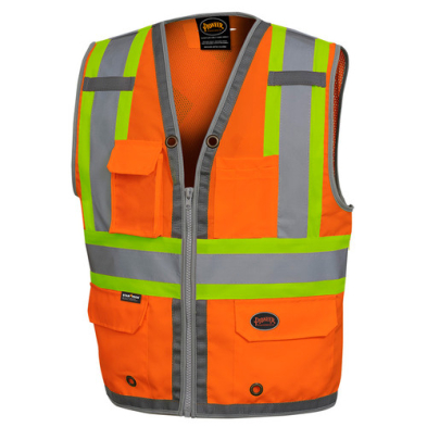 SAH-6672XXL JET 6672 MESH BACK ZIP FRONT SURVEYOR VEST 2XL