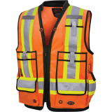 SAH-6676/OR/MED 6676 PIONEER HI VIZ SURVERYORS VEST MEDIUM