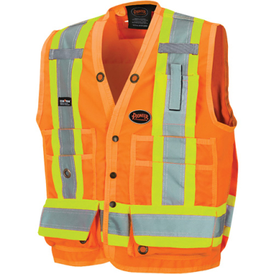 SAH-66923XL 6692 SURVEYORS SAFETY VEST, HI VIZ ORANGE, SIZE 3XL