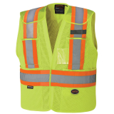 SAH-6933/YELLOW/2X3X PIONEER 6933 HI VIS POLY MESH SAFETY VEST YELLOW 2X/3X