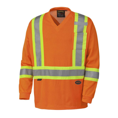 SAH-69845XL 6984 ORANGE L/S TRAFFIC SHIRT 5XL