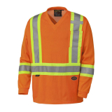 SAH-6984XXL 6984 ORANGE L/S TRAFFIC SHIRT, 2XL
