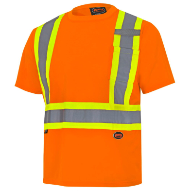 SAH-6990MNS/LARGE 6990 MENS HI VIS T-SHIRT/OR/LARGE