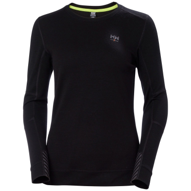 SAH-75209/BLACK/M 75209 WOMENS HH LIFA MERINO CREWNECK BLACK MED