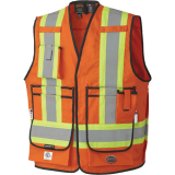 SAH-7732/OR/3XL 7732 HI-VIZ ORG FR-TECH 7 OZ SURVEYOR VEST 3XL