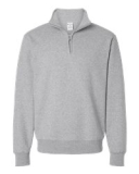 SAH-995MR/GREY/L 995MR JERZEE QUARTER ZIP SWEATSHIRT GREY LARGE
