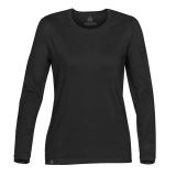 SAH-CT2W/BLK/S CT-2W, Women's Baseline Long Sleeve Tee, BLK, SMALL