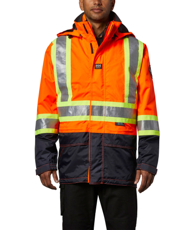 SAH-HH712742653XL 71274 POTSDAM 3-IN-1 JACKET WITH STRIPING,FL.ORANGE/NAVY,3XL