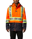 SAH-HH71274265M 71274 POTSDAM 3-IN-1 JACKET WITH STRIPING,FL.ORANGE/NAVY,MED