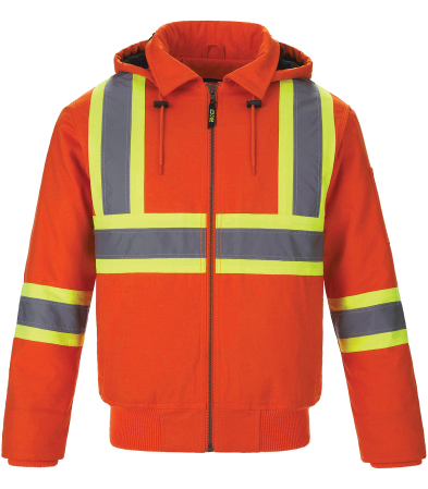 SAH-L01290/OR/2X L01290 HI VIS BOMBER JACKET SHERPA LINING ORANGE 2X