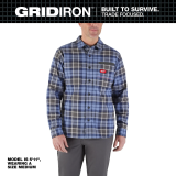 SAH-M551/BLUE/2X M551U MENS GRID MILWAUKEE LONG SLEEVE SHIRT BLUE 2X