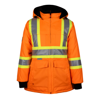 SAH-PF400/OR/2X PF400 WOMENS P&F LINED HI VIS  WINTER COAT ORANGE 2X