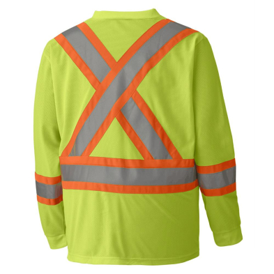 SAH-S05970/YELLOW/S S05970 LONG SLEEVE HI VIS SHIRT YELLOW SMALL