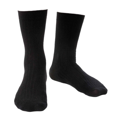 SAH-SF6040CN/BLACK SF6040CN UNIK MERINO WOOL SOCK BLACK LARGE