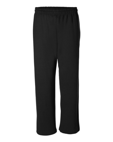 SAH-SF74R/BLACK/M SF74R OPEN BOTTOM SWEATPANTS W/POCKET  BLACK  MED