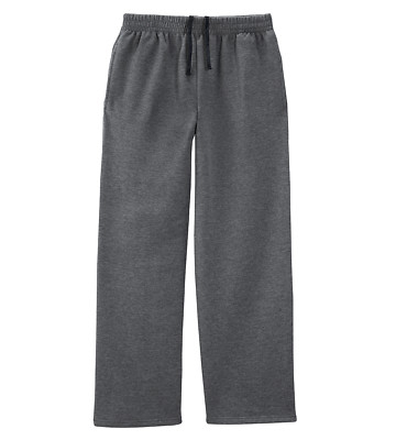 SAH-SF74R/GREY/M SF74R ADULT OPEN BOTTOM SWEATPANT CHARCOAL M