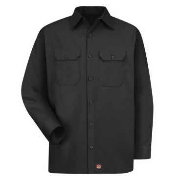 SAH-ST52BLKXLEMB ST52BLK, MNS LS TWILL WORKSHIRT, XL, BLK, EMB