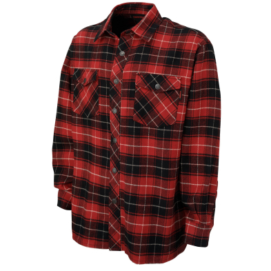 SAH-WS04/RED/3X WS04 RICHLU FLANNEL OVERSHIRT RED 3X