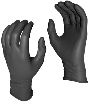 SAL-5555PF/S WATSON 5555PF GREASE MONKEY NITRILE GLOVES,8 MIL, BLACK, SM