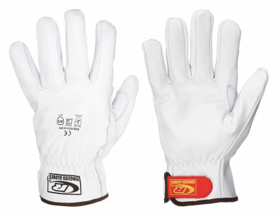 SAL-644/8 RINGER 664 LEATHER DRIVER GLOVE WHITE SIZE 8