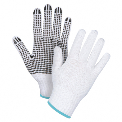SAL-SAN492 SAN492 SCN WHITE POLY/COTTON DOTTED GLOVES XLARGE