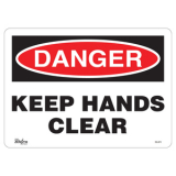SAS-SGL674 SGL674, "Keep Hands Clear" Sign, 10" x 14", Vinyl, English