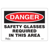 SAS-SGL937 SGL937, "Safety Glasses Required" Sign, 7" x 10", Vinyl, Eng