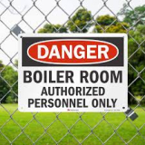 SAS-SJ480 SJ480, "Boiler Room" Sign, 7" x 10", Aluminum, English