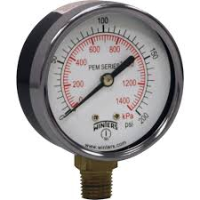 TE1-PEM216 WINTERS PEM216 Economy Pressure Gauge, 2-1/2" , 0 - 200 psi,
