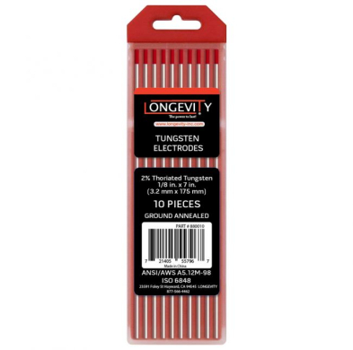 WER-2PC18 2PC18 TUNGSTEN 2% 1/8" RED	
