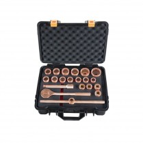 HT-A-900-SAE-L0A Non Sparking Socket Set 3/4" Drive SAE Inch 17 Piece Al-Cu