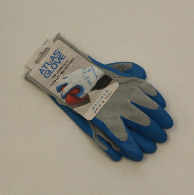 GL-AT300M ATLAS KNIT GLOVES BLUE RUBBER  MED